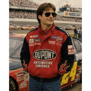 Vintage Jeff Gordon DuPont NASCAR Chase Authentics Racing Jacket Mens L Red 24